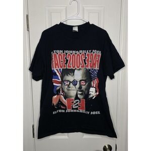 2002 Elton John & Billy‎ Joel Face To Face Tour Shirt Black XL
